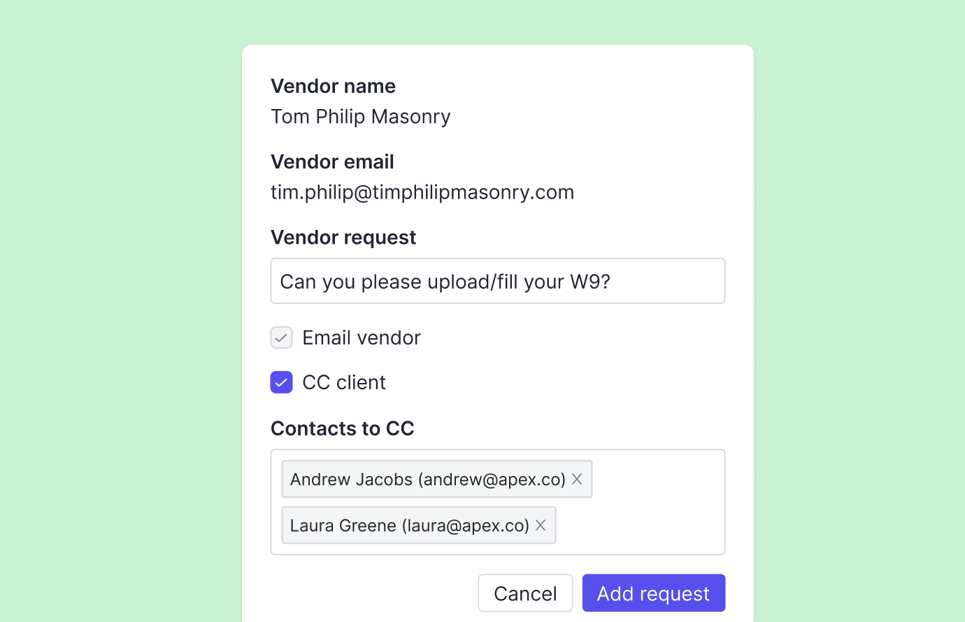 transaction request