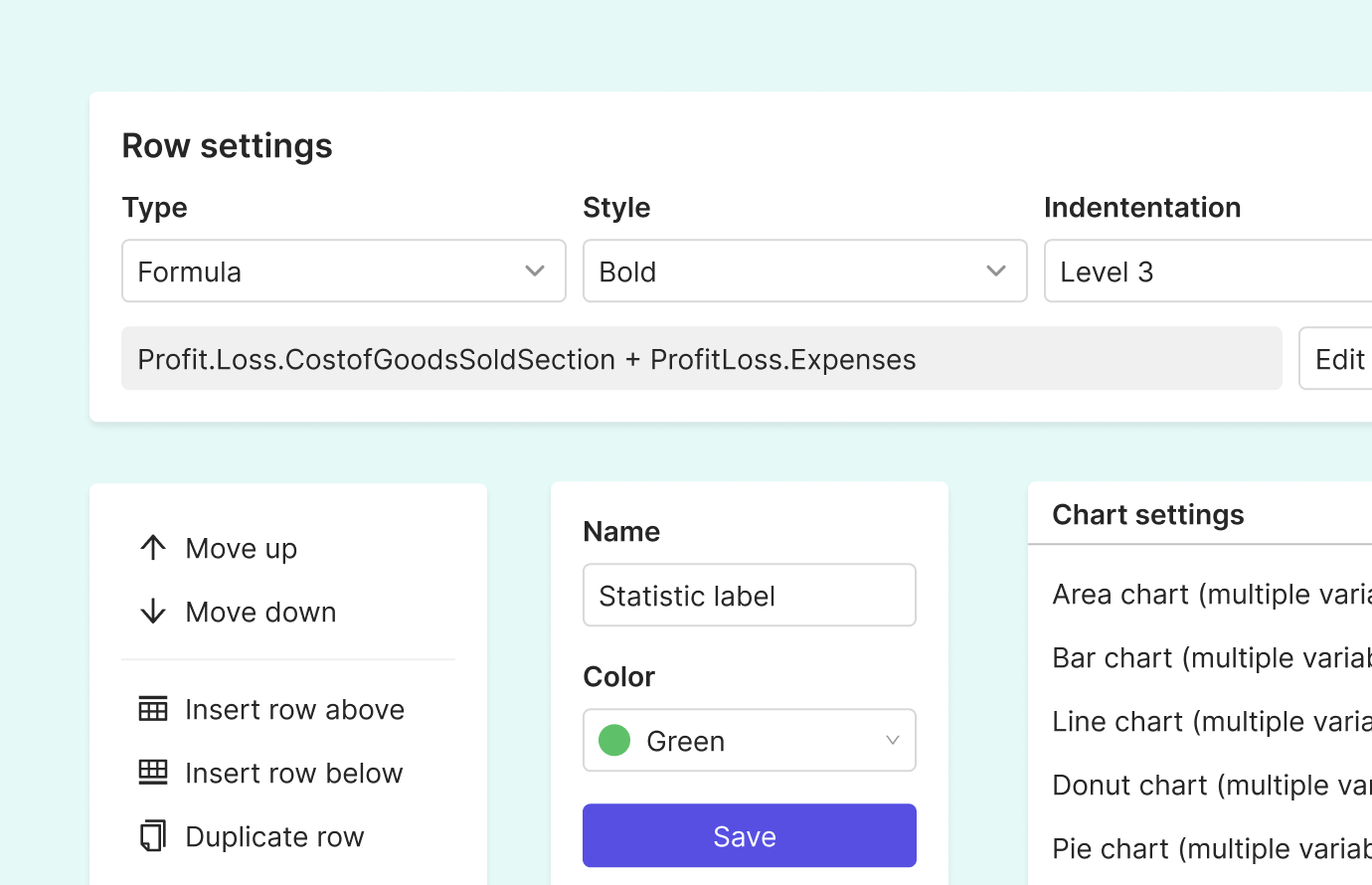 report creation and management